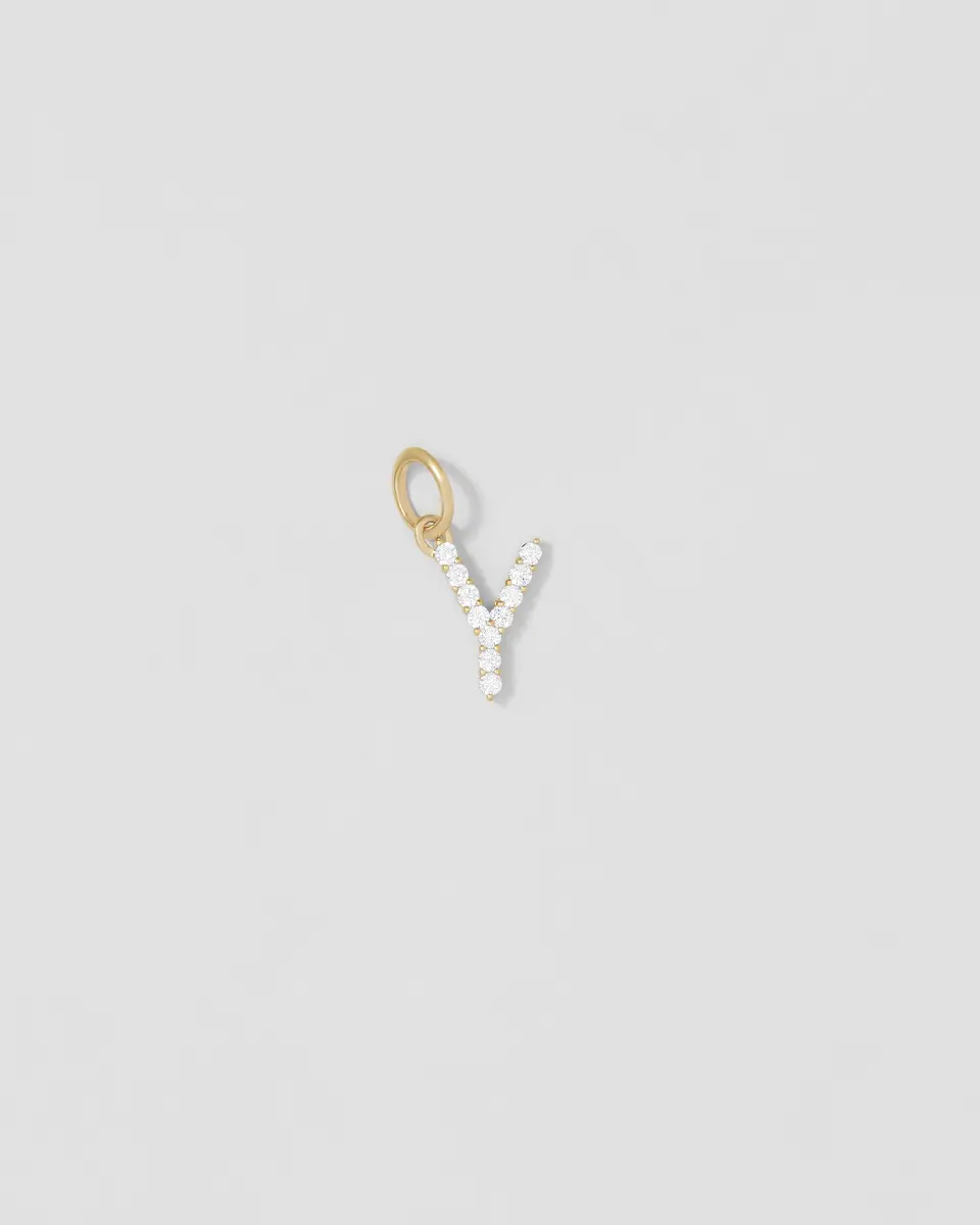 Jennifer Fisher Jennifer Fisher Medium Floating Diamond Minimal Block Letter Y