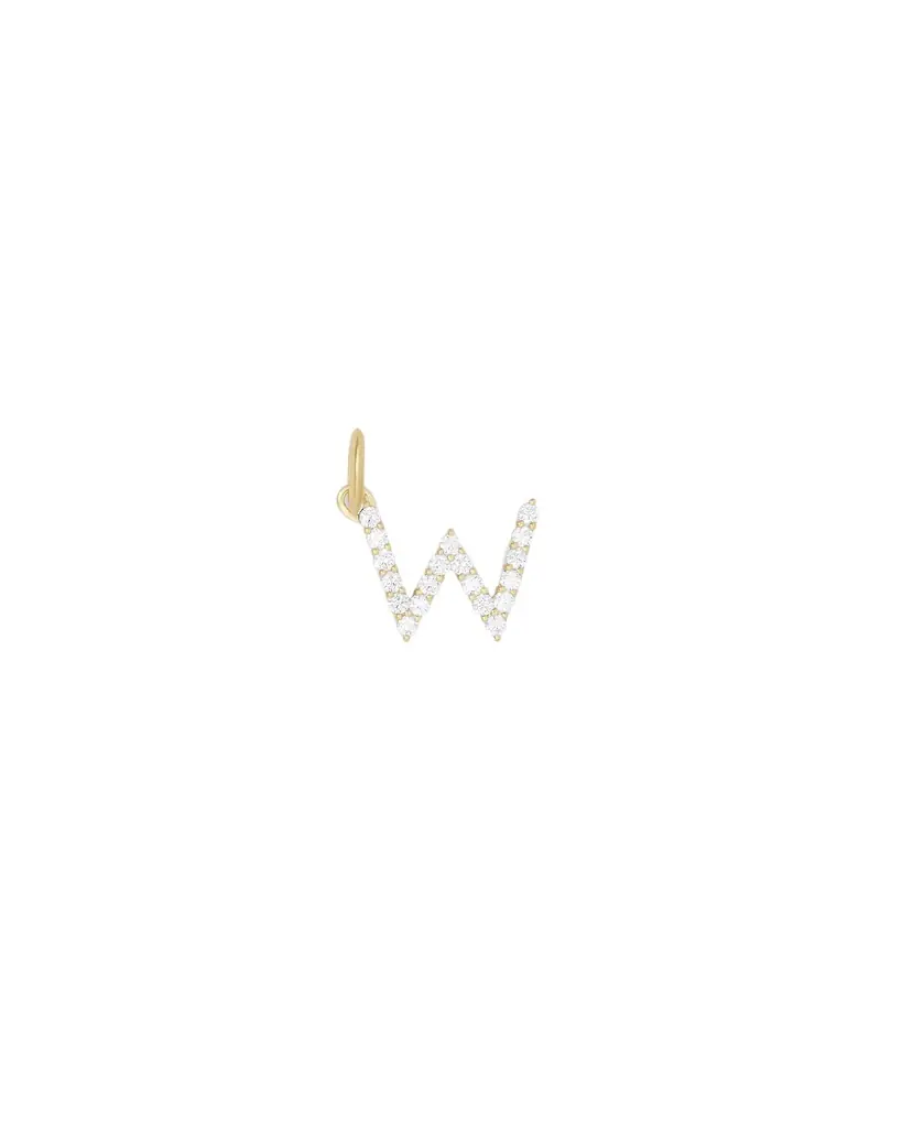 Jennifer Fisher Medium Floating Diamond Minimal Block Letter W Jennifer Fisher Medium Floating Diamond Minimal Block Letter W