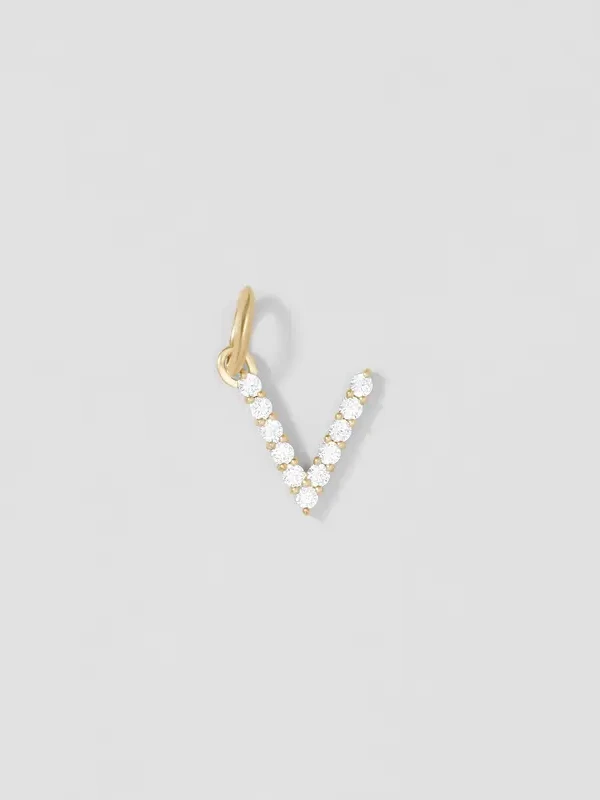 Jennifer Fisher Jennifer Fisher Medium Floating Diamond Minimal Block Letter V