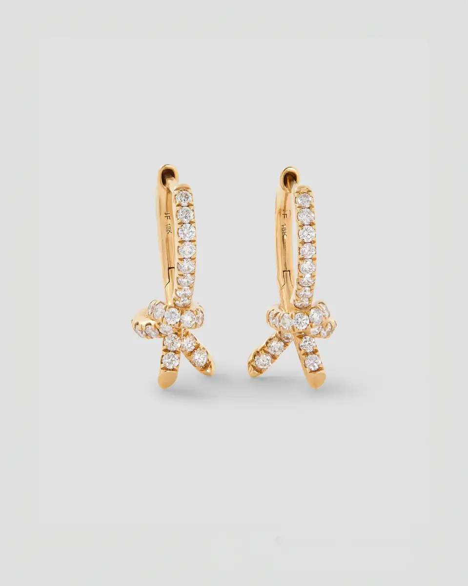 Jennifer Fisher Jennifer Fisher Knot Huggie with Pavé White Diamonds Right Ear / 18K Yellow | Thumbnail 2 Jennifer Fisher Jennifer Fisher Knot Huggie with Pavé White Diamonds Right Ear / 18K Yellow | Thumbnail 2