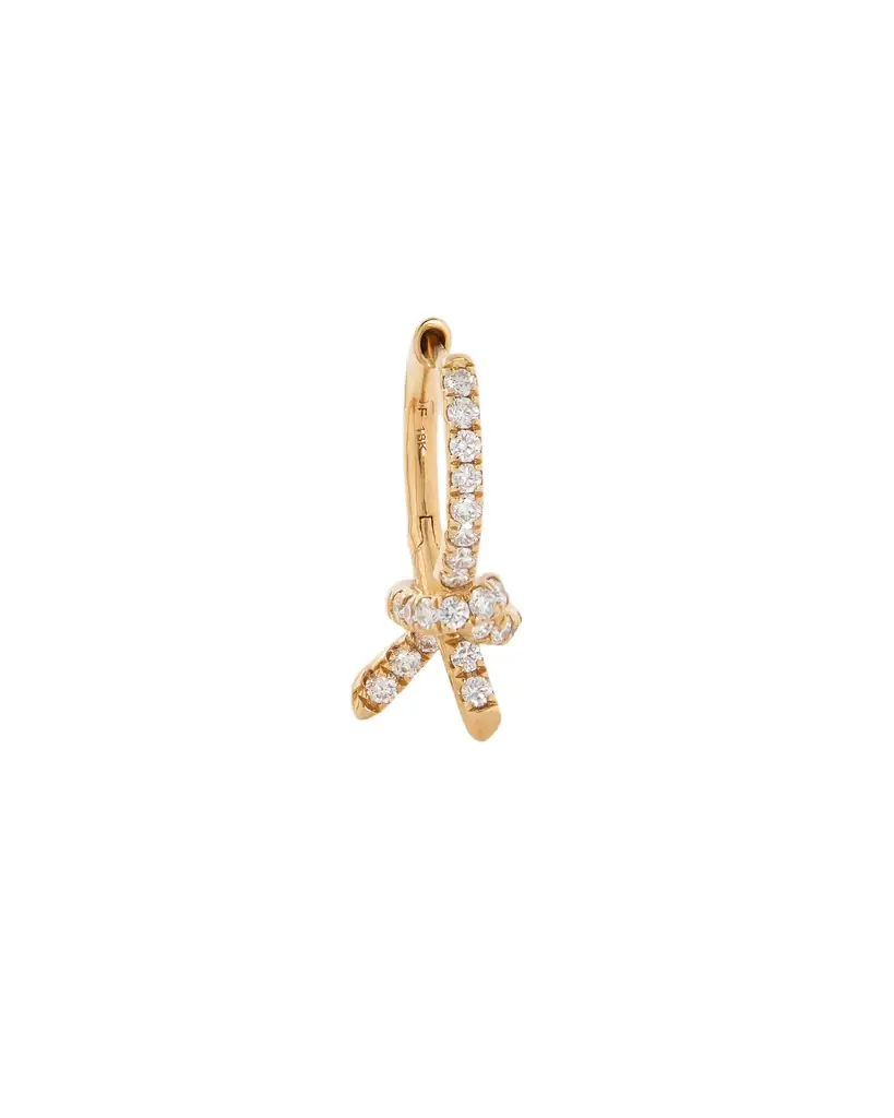 Jennifer Fisher Knot Huggie with Pavé White Diamonds Right Ear / 18K Yellow Jennifer Fisher Knot Huggie with Pavé White Diamonds Right Ear / 18K Yellow