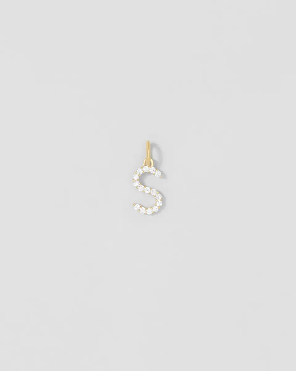 Jennifer Fisher Medium Floating Diamond Minimal Block Letter S Jennifer Fisher Medium Floating Diamond Minimal Block Letter S