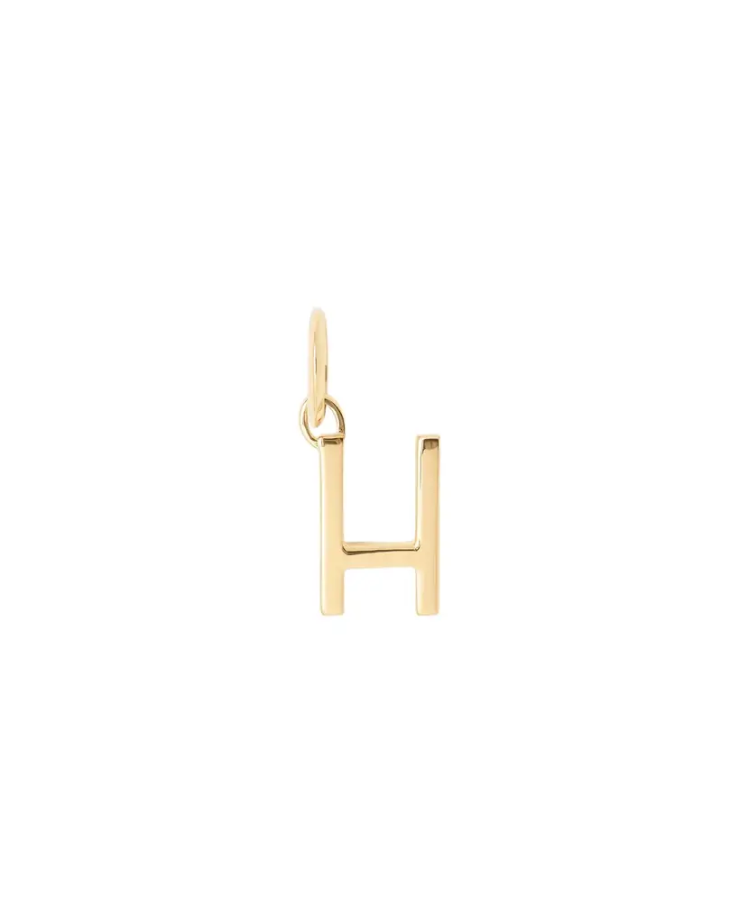 Jennifer Fisher Jennifer Fisher Minimal Block Letter Charm in 14K Yellow Gold H