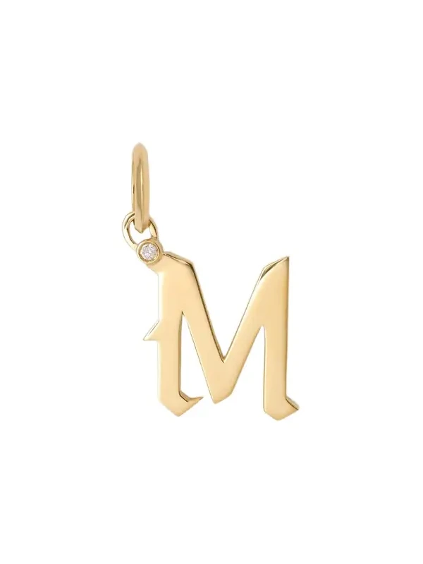 Jennifer Fisher Jennifer Fisher Capital Gothic Letter Charm with Diamond in 18K Yellow Gold M