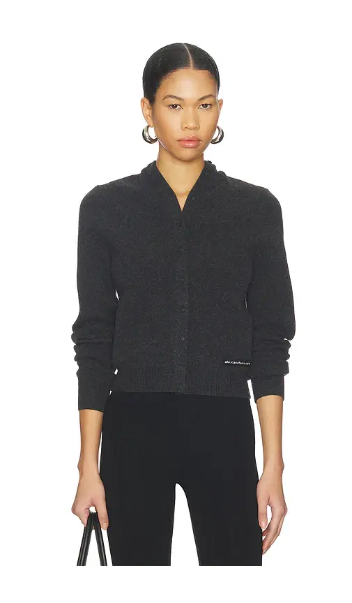 Alexander Wang Knit Logo Cardigan | Image 1 Alexander Wang Knit Logo Cardigan | Image 1