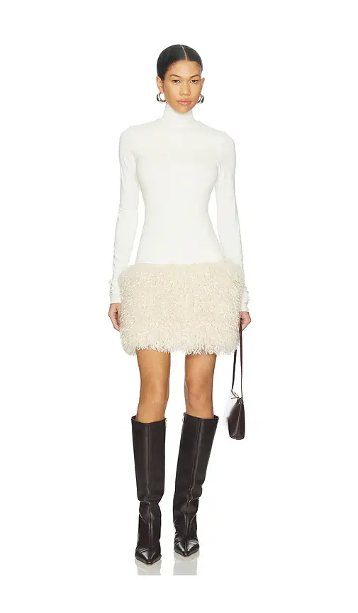 Aniye Records Nika Faux Fur Mini Dress