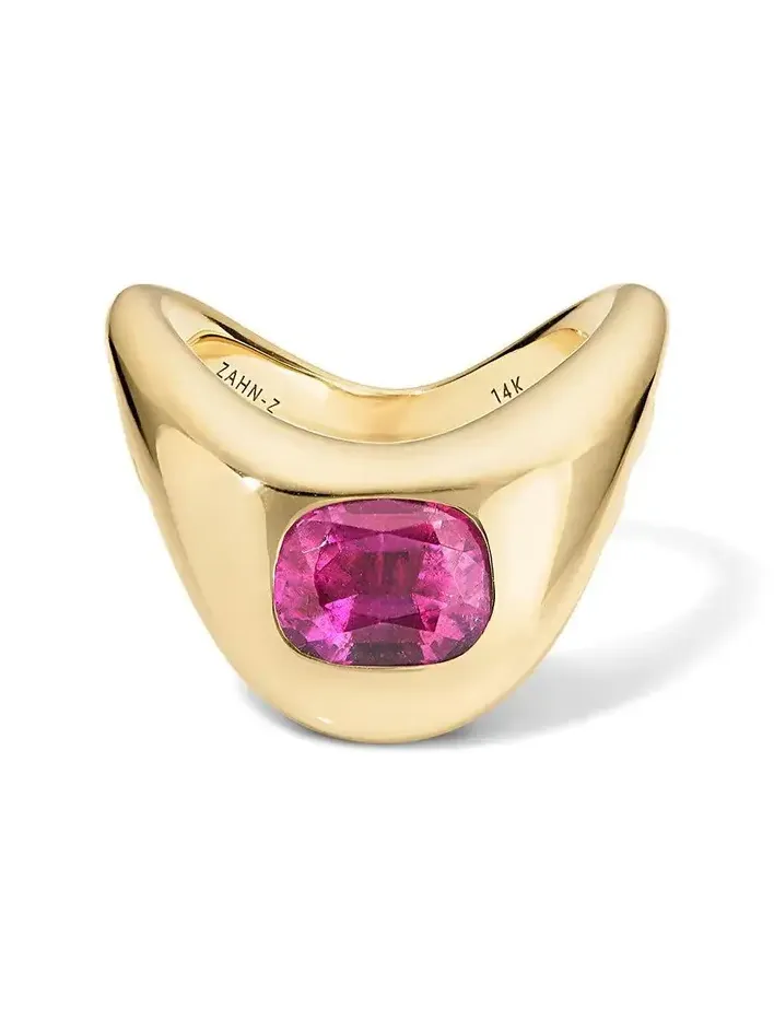 Elongated Cushion Vivid Pinky Ring