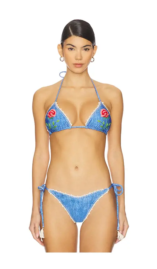Capittana Lia Roses Denim Bikini Top | Image 1 Capittana Lia Roses Denim Bikini Top | Image 1