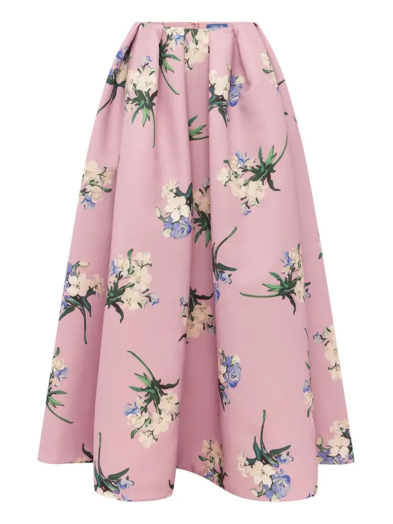 Victoria Floral-Print Mid-Rise Maxi Skirt