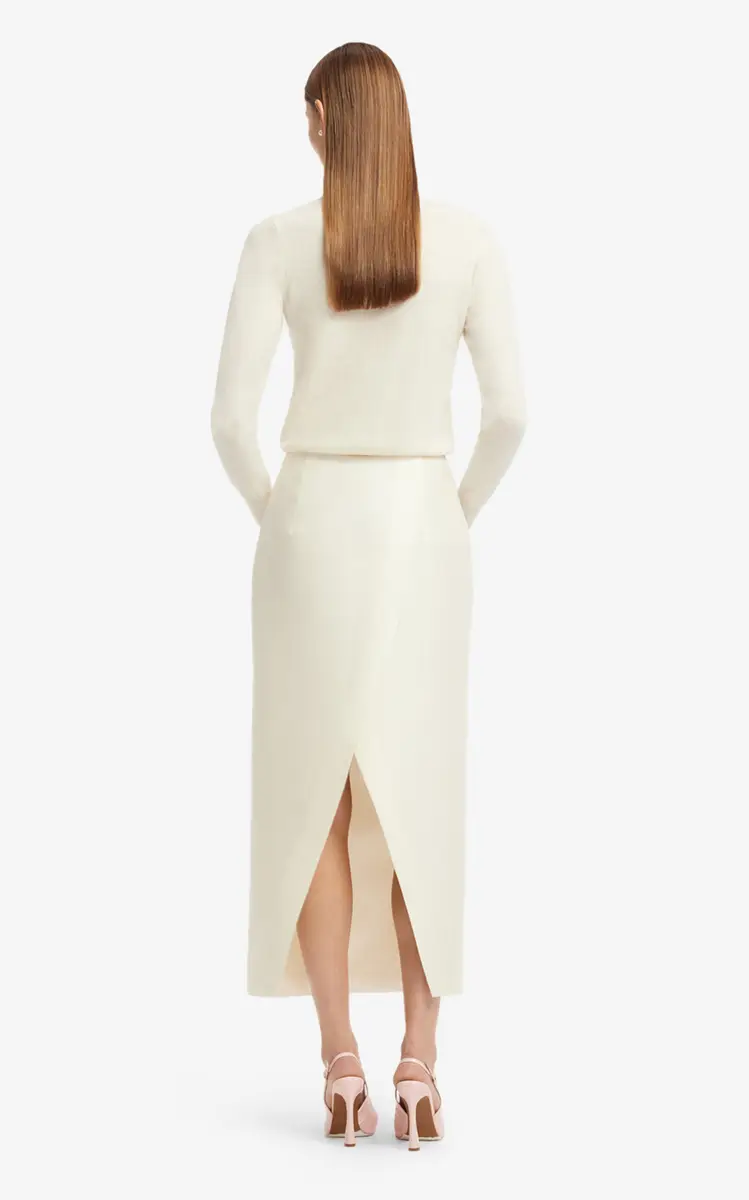 LEO LIN Quinn Floral-Embellished Mid-Rise Wool-Silk Midi Skirt | Thumbnail 5 LEO LIN Quinn Floral-Embellished Mid-Rise Wool-Silk Midi Skirt | Thumbnail 5