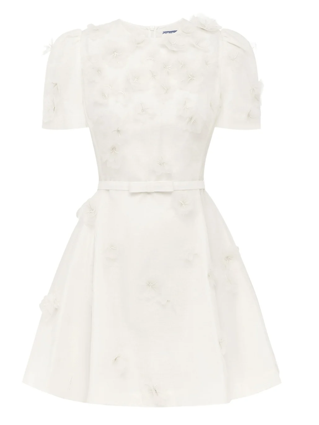 Elyse Petal-Embellished Linen-Silk Mini Dress Elyse Petal-Embellished Linen-Silk Mini Dress