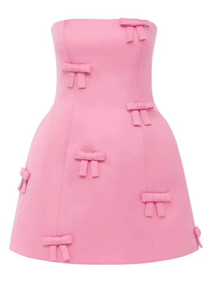 Roselle Bow-Embellished Mini Dress Roselle Bow-Embellished Mini Dress