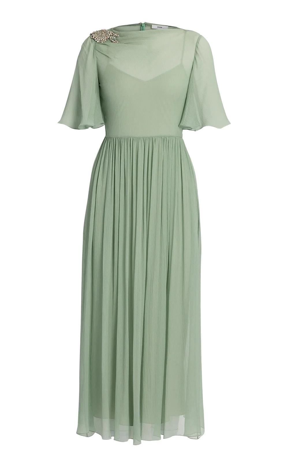Embellished Silk Creponne Midi Dress Embellished Silk Creponne Midi Dress