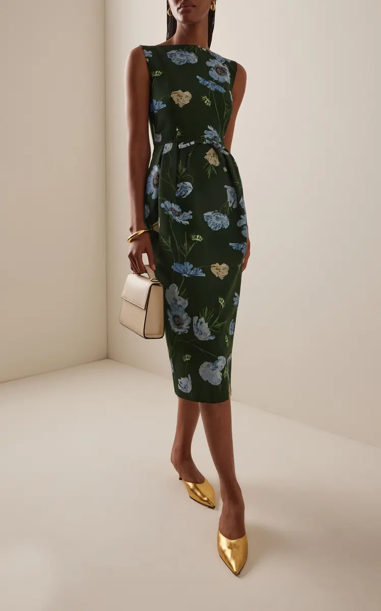 Erdem Floral Faille Cotton-Blend Midi Dress | Thumbnail 3 Erdem Floral Faille Cotton-Blend Midi Dress | Thumbnail 3