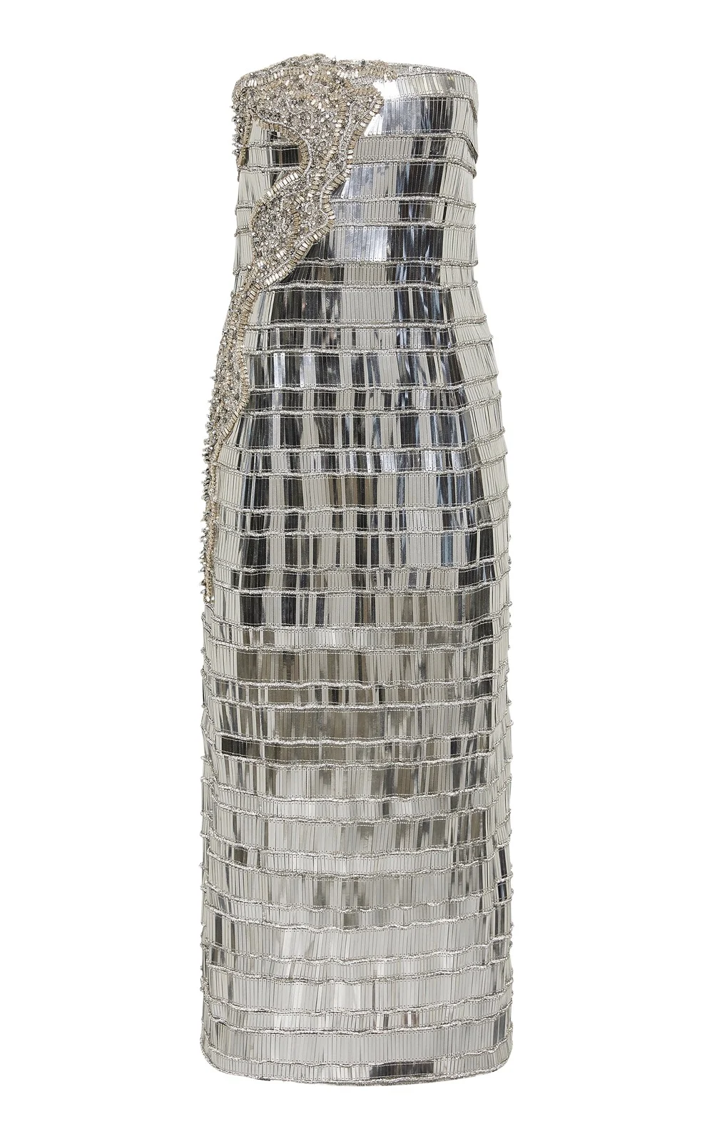 RACHEL GILBERT Ariel Metallic Column Gown