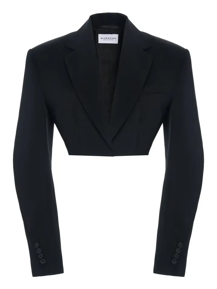 Cropped Cocoon Tuxedo Jacket Cropped Cocoon Tuxedo Jacket