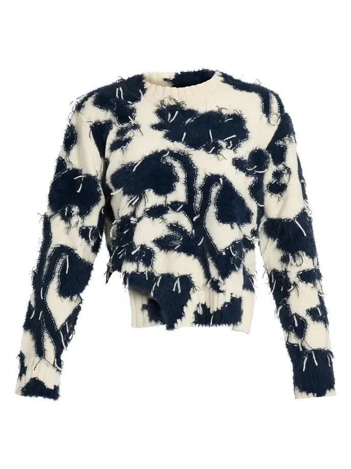 Textured Floral Wool Sweater Textured Floral Wool Sweater