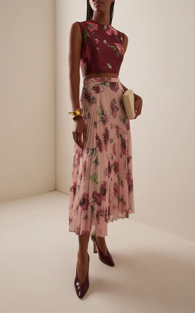 Erdem Floral Plisse Voile Midi Skirt | Thumbnail 2 Erdem Floral Plisse Voile Midi Skirt | Thumbnail 2
