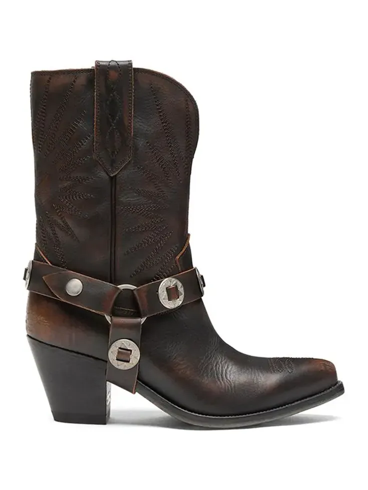 Golden Goose 70 Wish Star Low Distressed Leather Boots