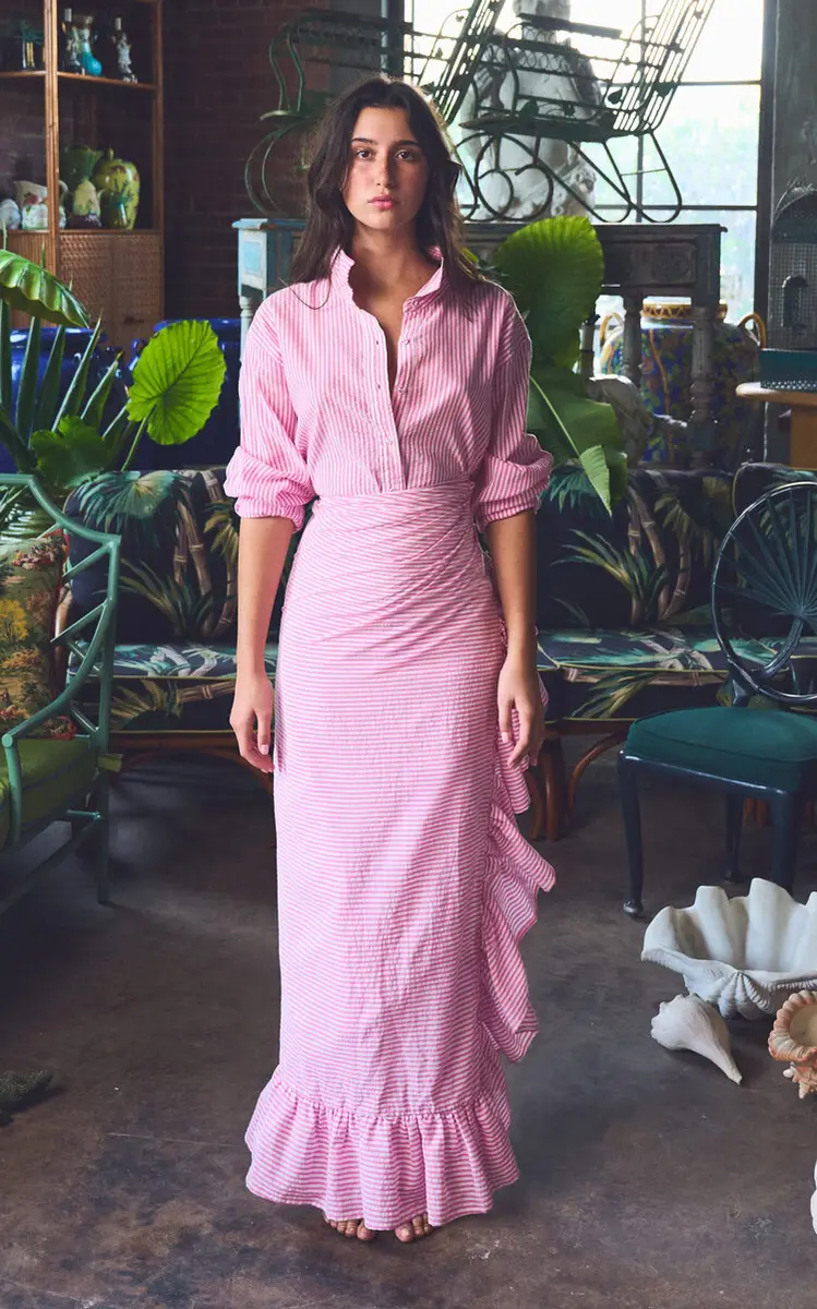 Coniglio Palm Beach Power Ruffled Cotton-Blend Pareo Maxi Skirt | Thumbnail 2