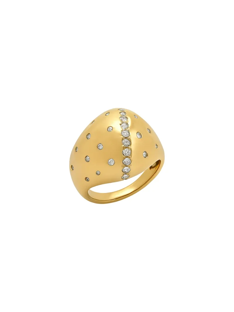 0.96ct Diamond 14K Gold Dome Ring