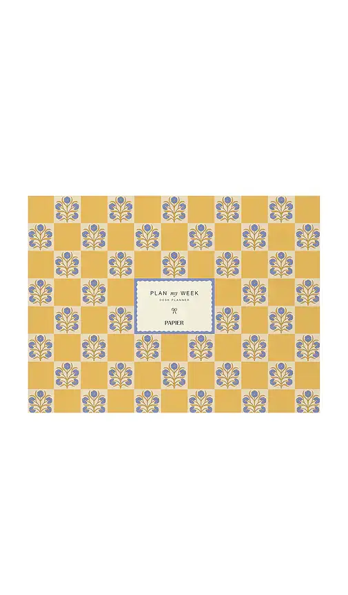 Papier Floral Checkerboard Undated Weekly Desk Planner