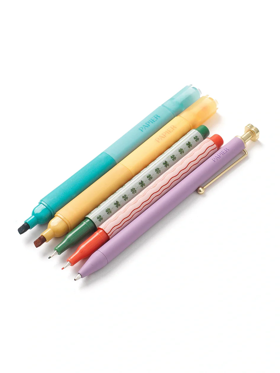 Papier Imagination Mixed Pen & Highlighter Set Of 5