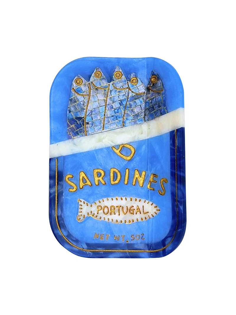 Hand-Painted Sardines Claw Hair Clip