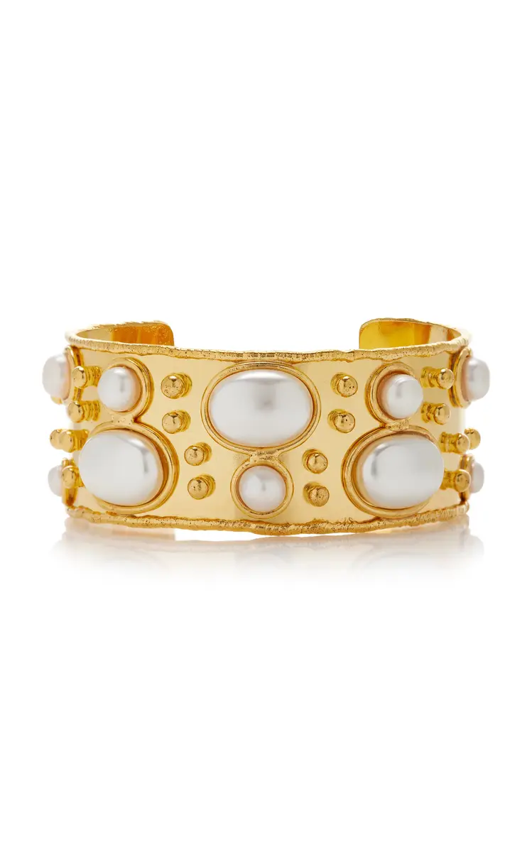 Sylvia Toledano Byzantine 22K Gold-Plated Pearl Cuff