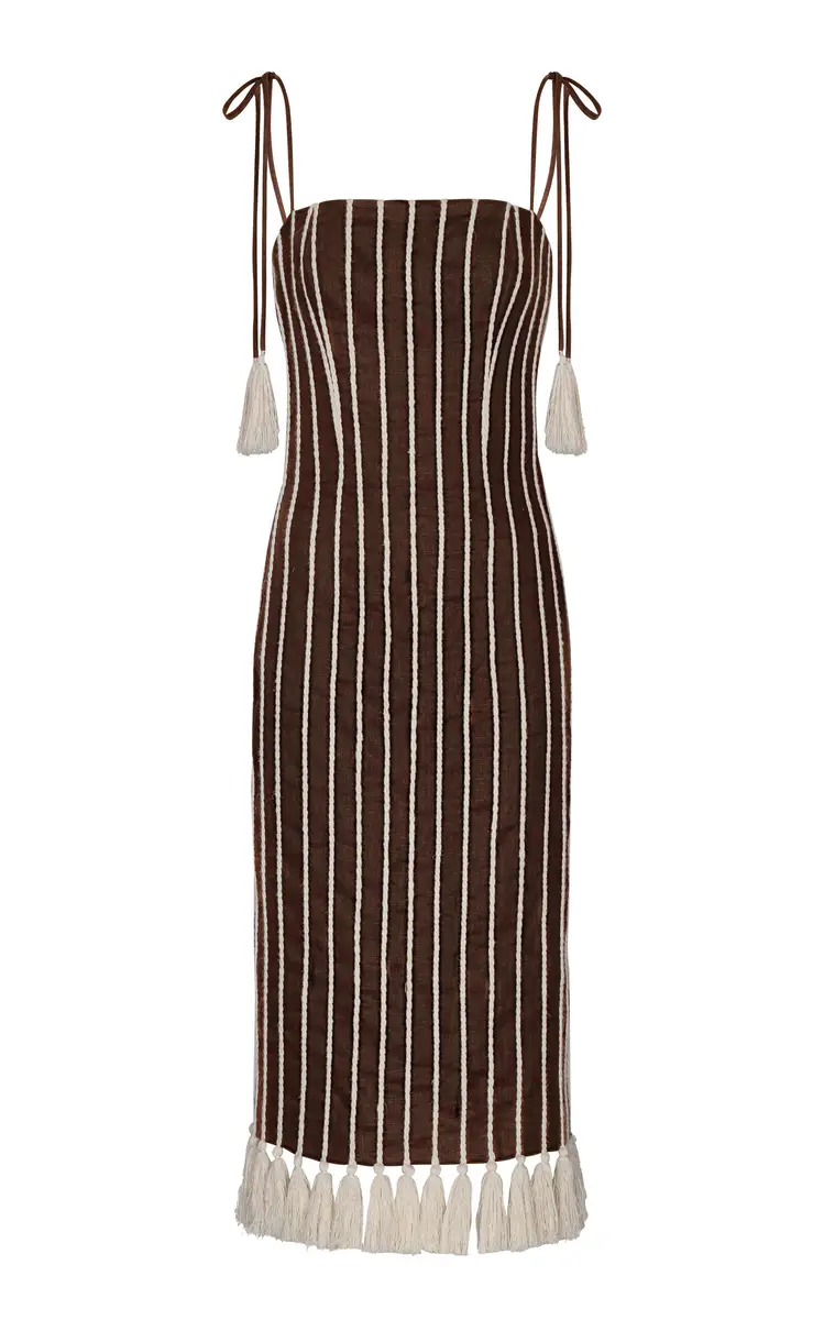 Andres Otalora Postales Embroidered Linen Midi Dress | Thumbnail 2