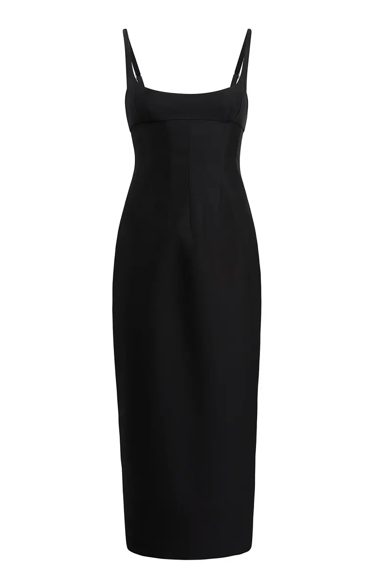 Khaite Lottle Scoop-Neck Silk-Wool Faille Maxi Dress | Thumbnail 3