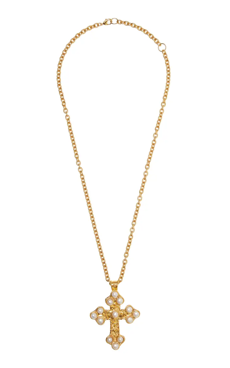 Sylvia Toledano Croix Pearl Gold-Plated Necklace | Thumbnail 5 Sylvia Toledano Croix Pearl Gold-Plated Necklace | Thumbnail 5