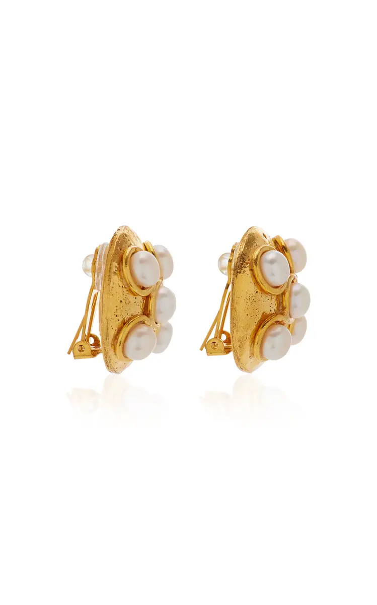 Sylvia Toledano Theodora 22K Gold-Plated Pearl Earrings | Thumbnail 3 Sylvia Toledano Theodora 22K Gold-Plated Pearl Earrings | Thumbnail 3
