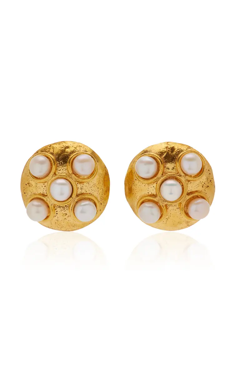 Sylvia Toledano Theodora 22K Gold-Plated Pearl Earrings