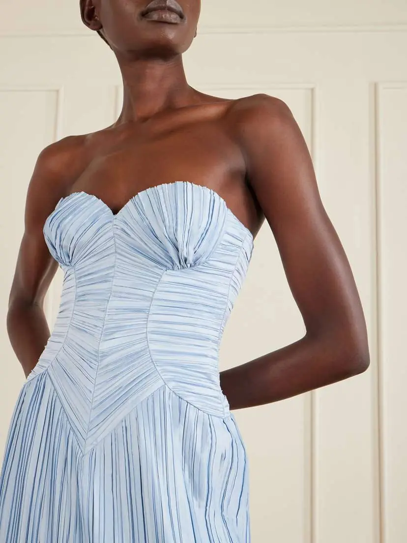 Cult Gaia Ashika Pleated-satin Gown | Thumbnail 4 Cult Gaia Ashika Pleated-satin Gown | Thumbnail 4