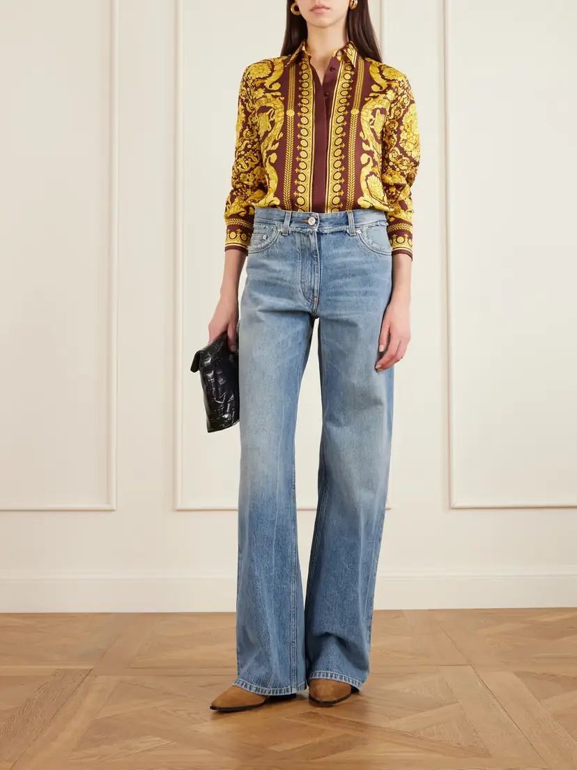 Versace Distressed Mid-rise Straight-leg Jeans | Thumbnail 2
