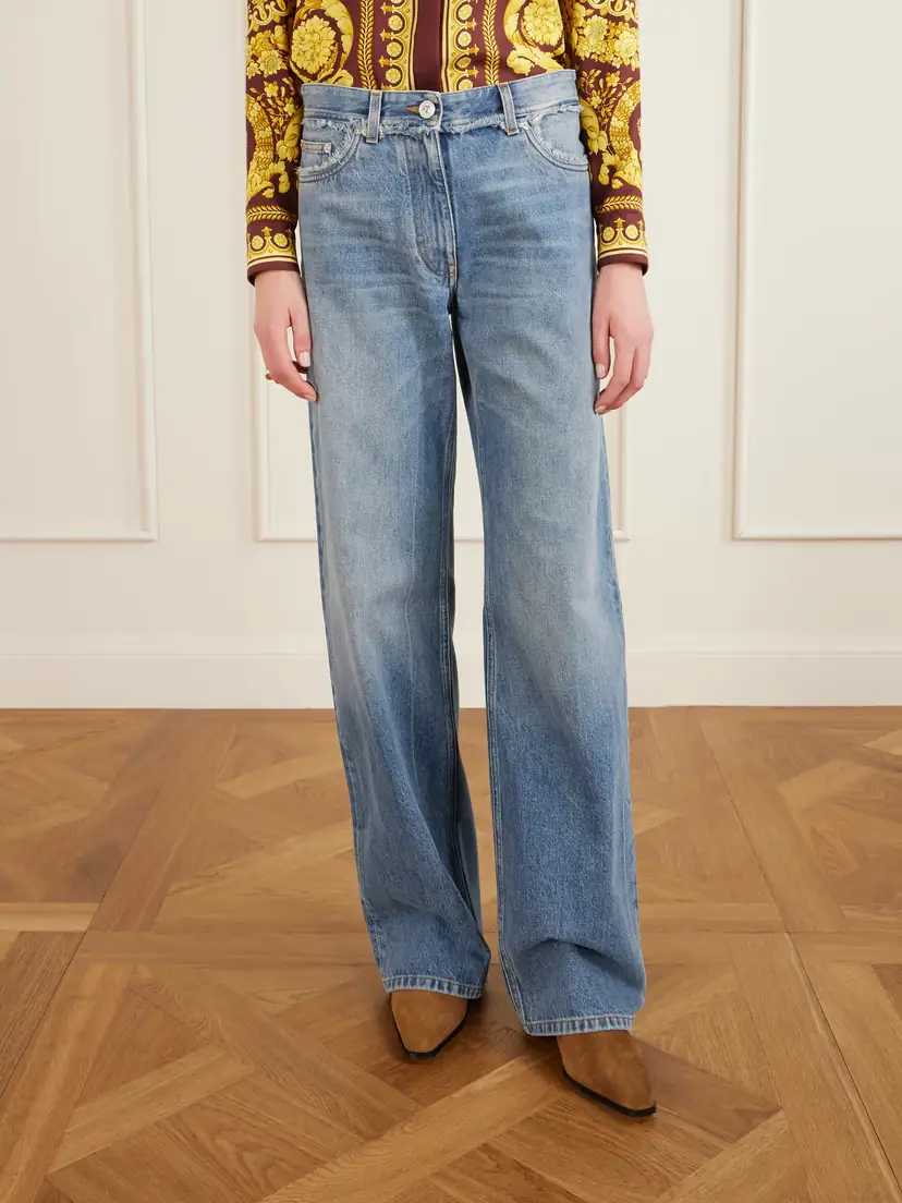 Versace Distressed Mid-rise Straight-leg Jeans | Thumbnail 3