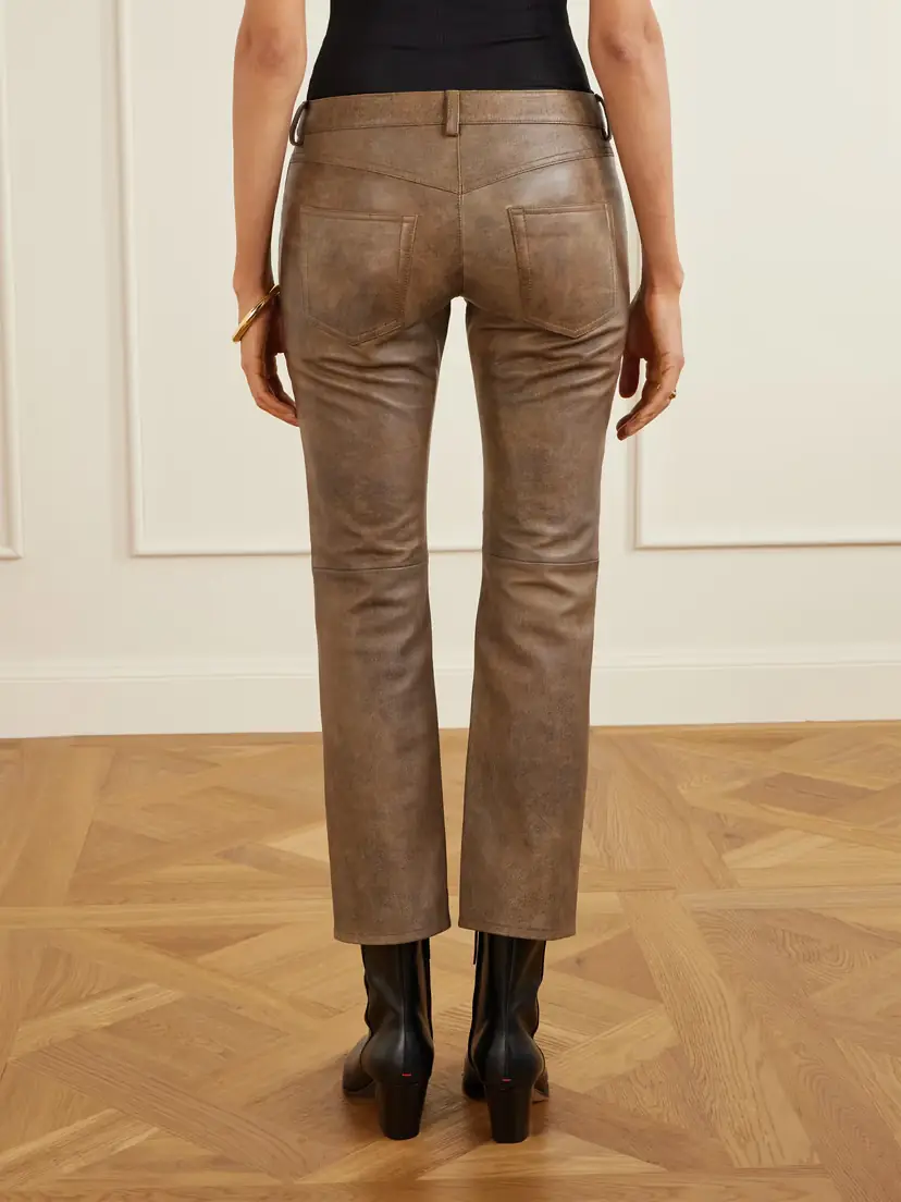 Isabel Marant Vanel Lace-up Leather Slim-leg Pants | Thumbnail 4