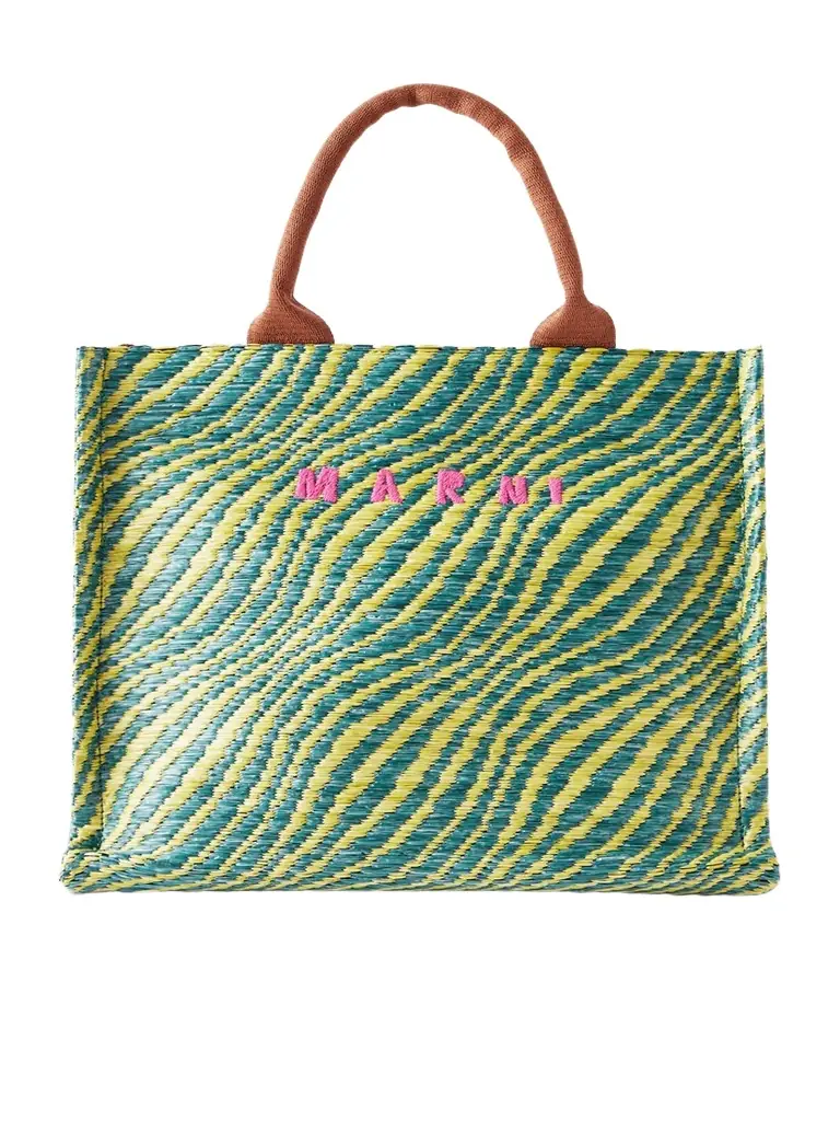 Marni Basket Small Jacquard Tote | Image 1 Marni Basket Small Jacquard Tote | Image 1
