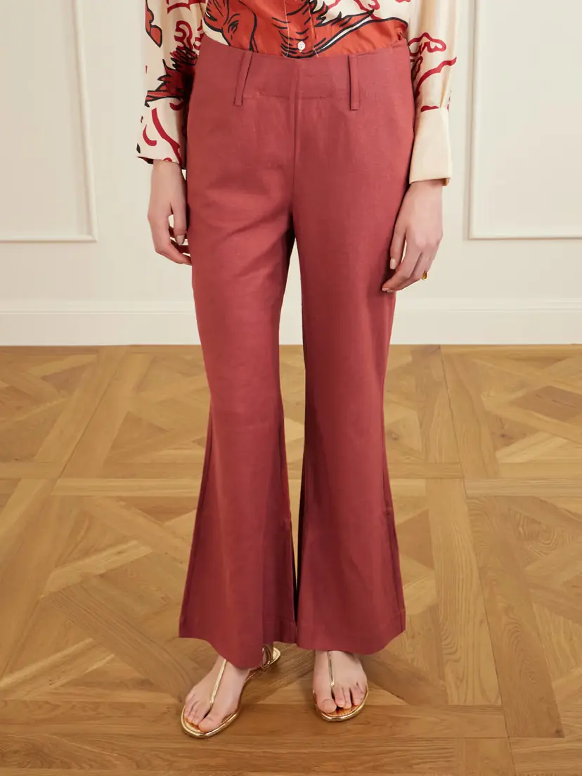 ALIX OF BOHEMIA Charlie Silk Flared Pants | Thumbnail 3