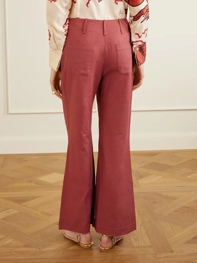ALIX OF BOHEMIA Charlie Silk Flared Pants | Thumbnail 4