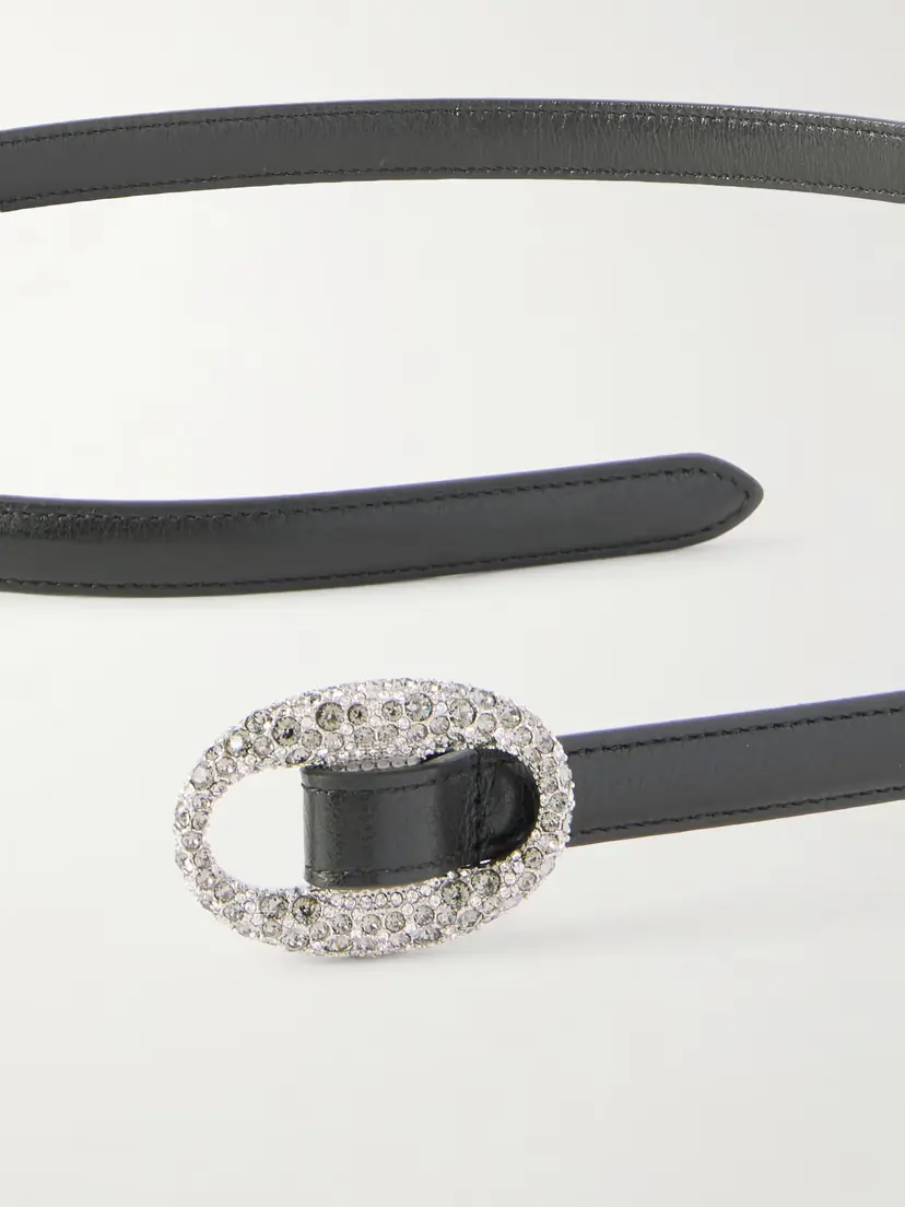 Saint Laurent Crystal-embellished Leather Belt | Thumbnail 3 Saint Laurent Crystal-embellished Leather Belt | Thumbnail 3