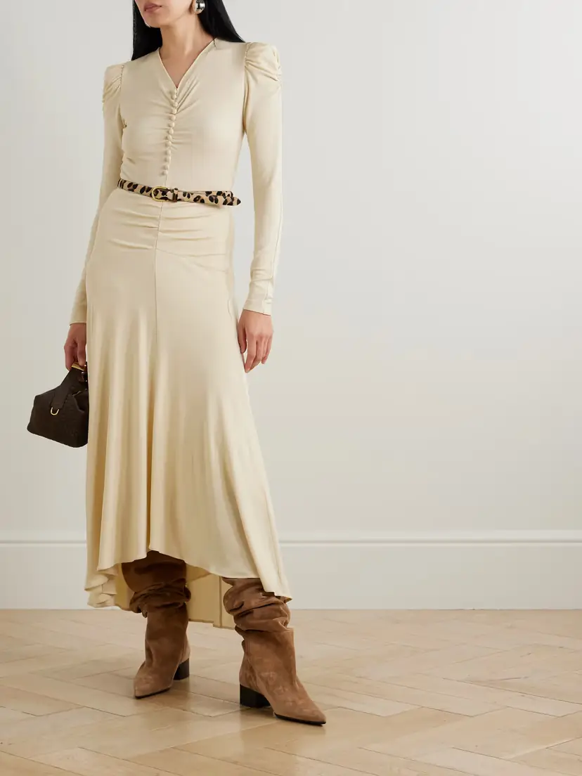 Isabel Marant Nejma Asymmetric Gathered Stretch-jersey Midi Dress | Thumbnail 2