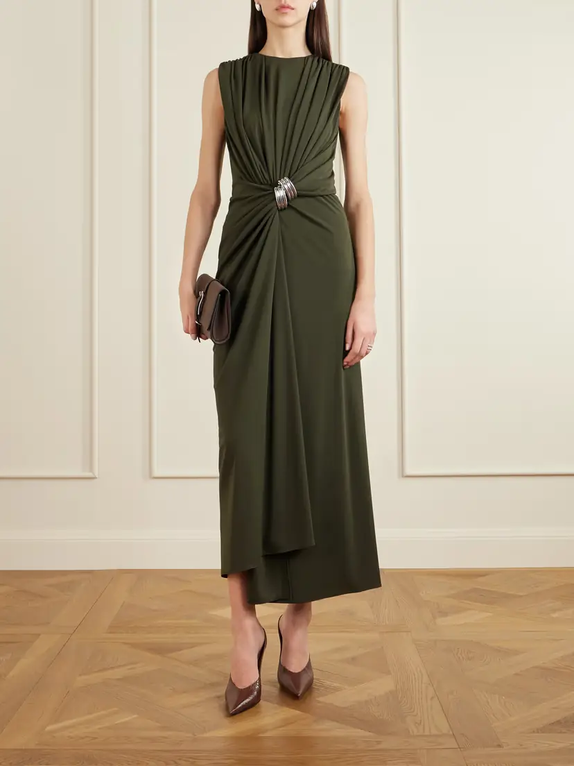 Brandon Maxwell The Serena Draped Embellished Jersey Gown | Thumbnail 2 Brandon Maxwell The Serena Draped Embellished Jersey Gown | Thumbnail 2