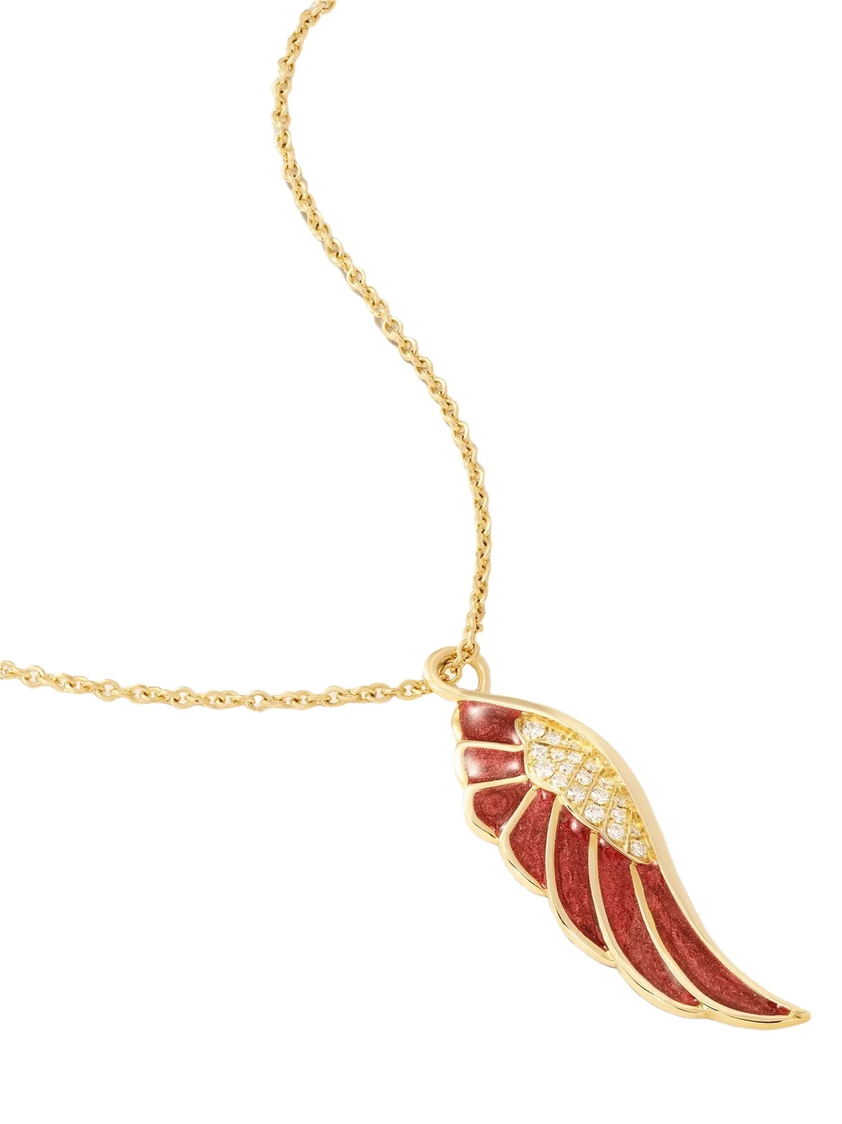 Wings 18-karat Gold, Diamond And Enamel Necklace