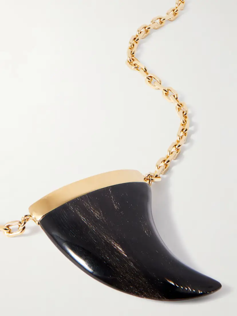 Isabel Marant Gold-tone Bone Pendant Necklace | Thumbnail 4