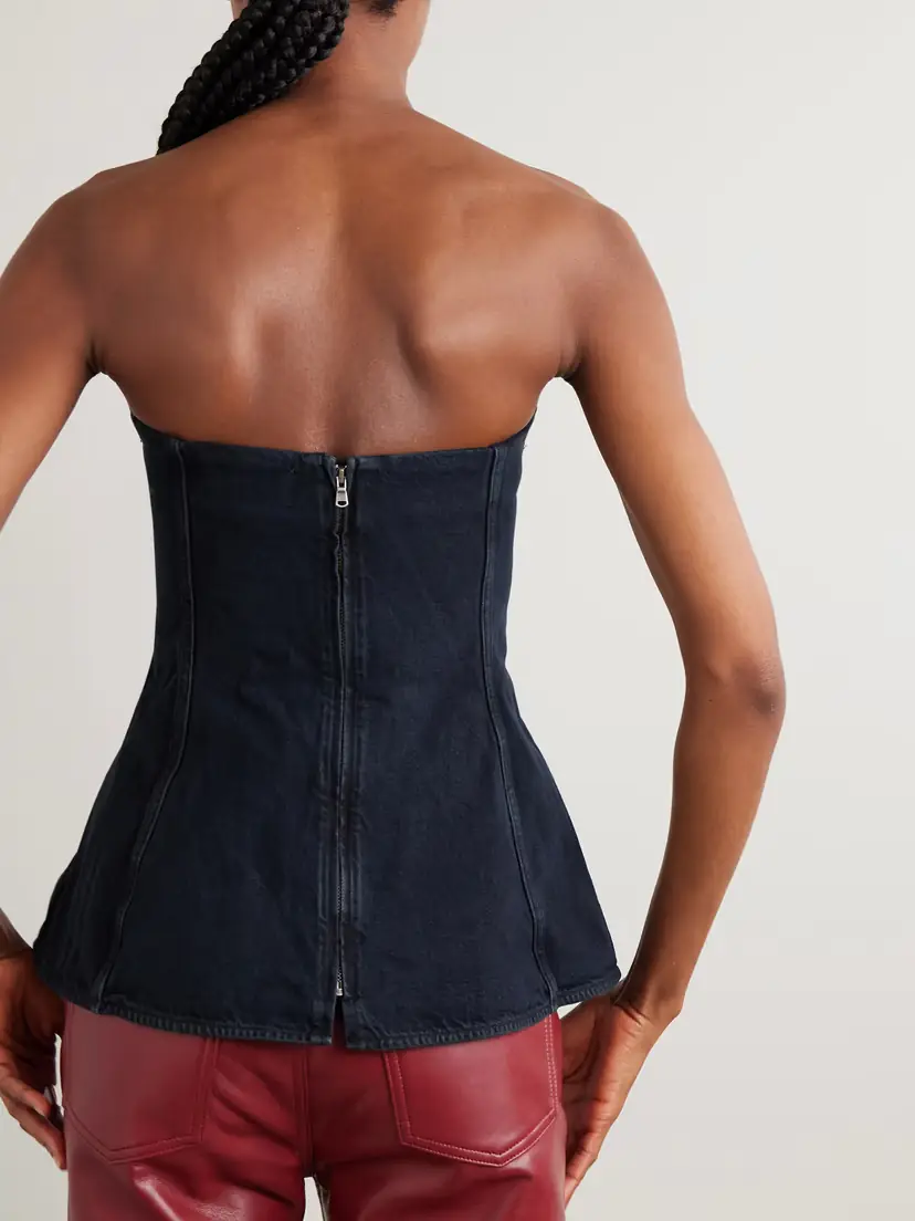 AGOLDE Lara Strapless Paneled Denim Bustier Top | Thumbnail 3 AGOLDE Lara Strapless Paneled Denim Bustier Top | Thumbnail 3