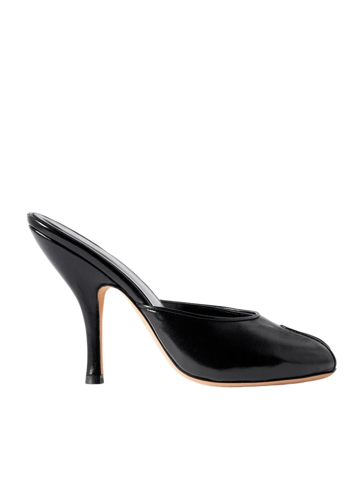 Date Cutout Leather Mules