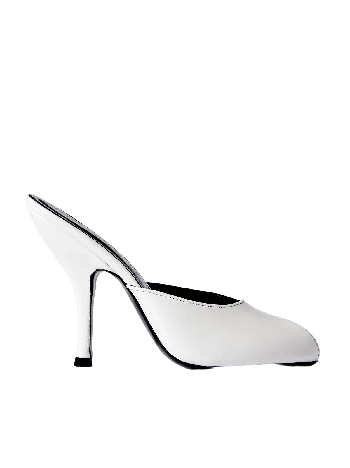Date Cutout Leather Mules