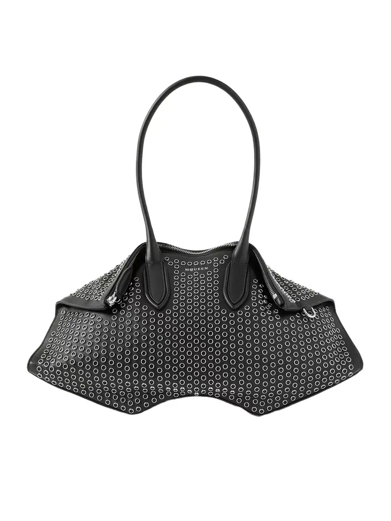 Alexander McQueen Manta Eyelet-embellished Leather Shoulder Bag | Image 1 Alexander McQueen Manta Eyelet-embellished Leather Shoulder Bag | Image 1